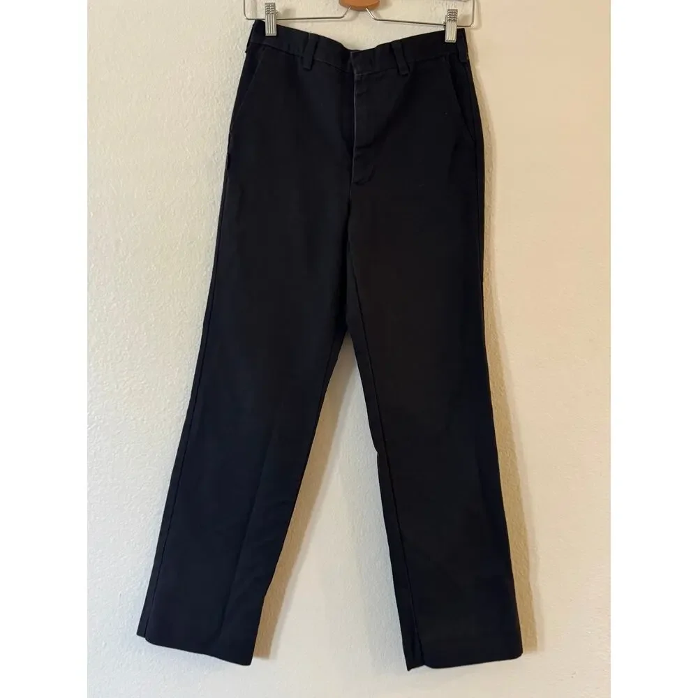 Mark Twain Elderwear Boys Uniform Pants 29x30 Black Tapered‎ Flat Front Pocket